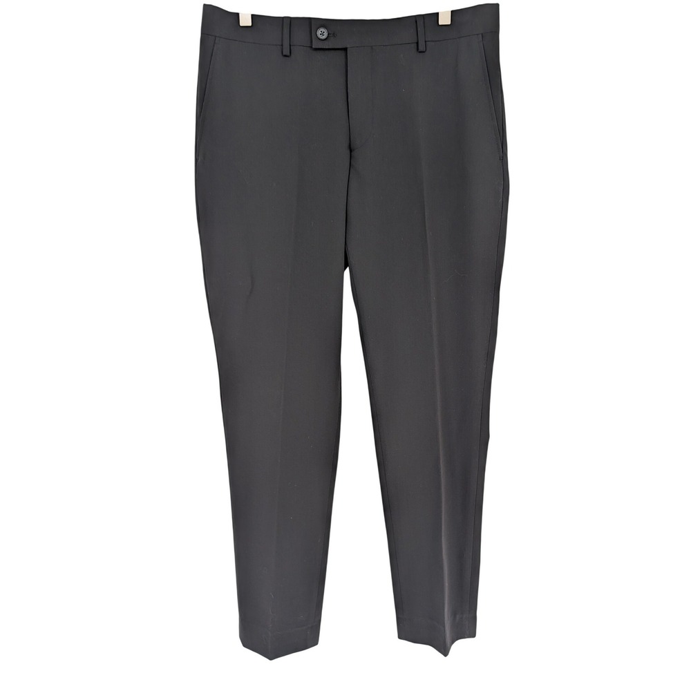 The Savile Row‎ Company Dress Pants Mens 34W Black Brixton Stretch Flat Front